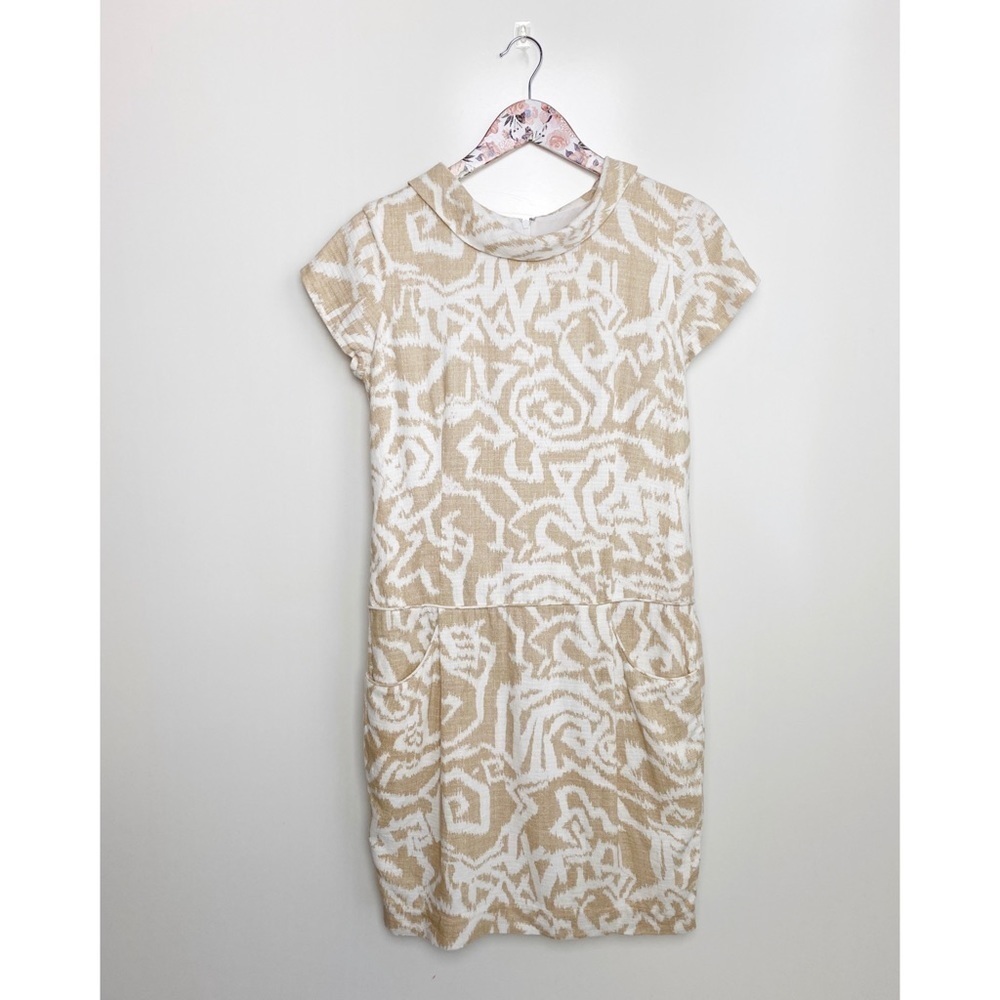 PENDLETON Tan & Ivory Drop Waist Sheath Dress! 4